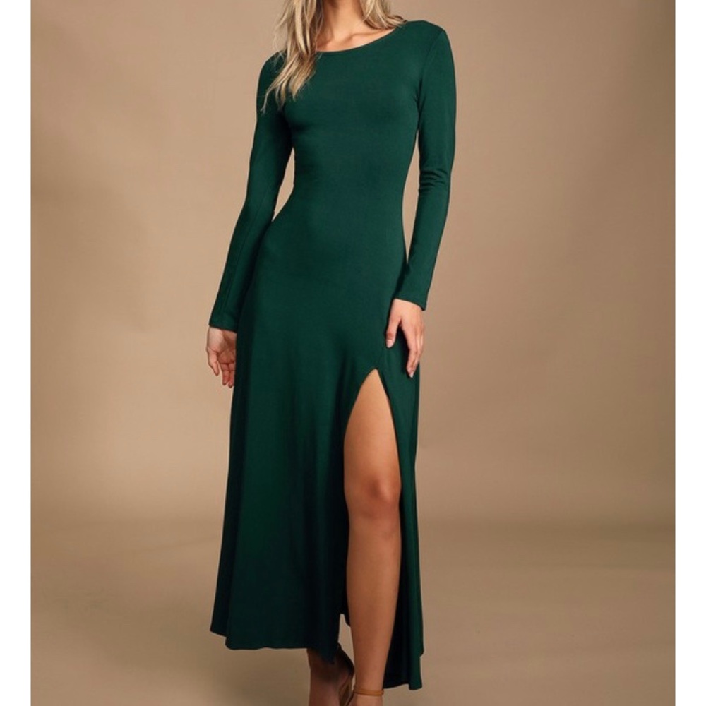 Lulu’s Forest Green Long Sleeve Dress